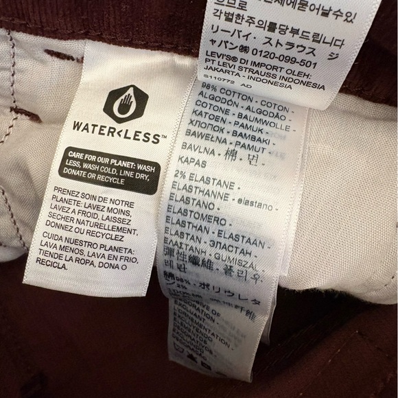 Levi’s || 724 High Rise Slim Straight Cords Decadent Chocolate Brown Red 28 x 30 - Picture 8 of 12